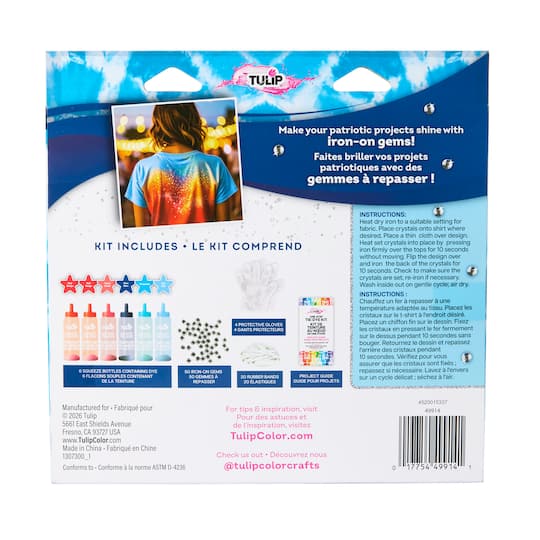 Tulip® Star Spangled Tie-Dye Iron-On Gems Kit